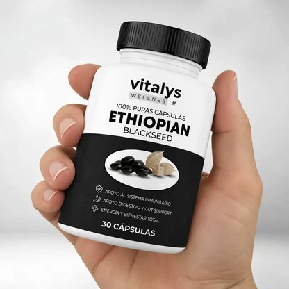 Semilla Negra Etíope — La fórmula natural con 4,64% de timoquinona para tu equilibrio interno.